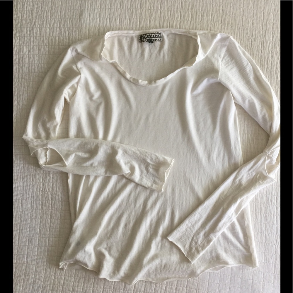 Groceries Apparel long sleeved open elbow shirt